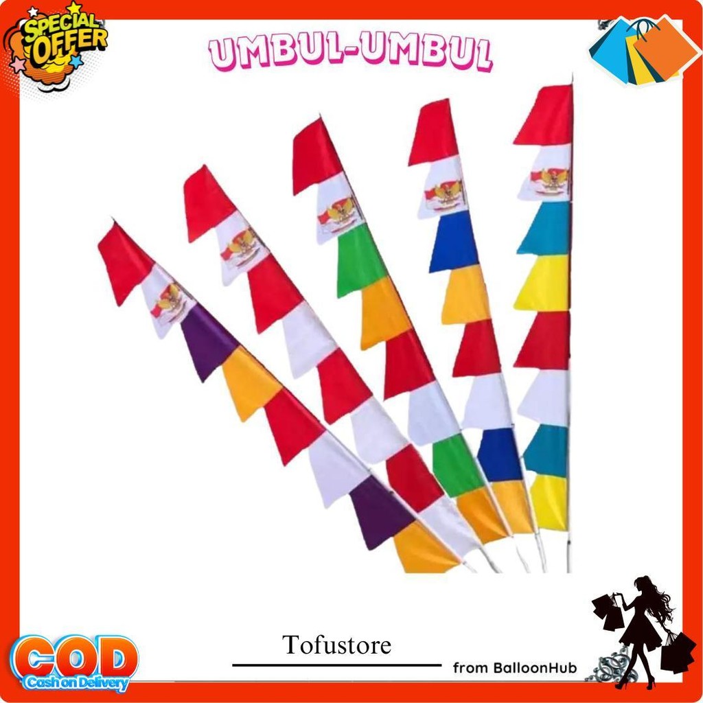 Umbul Umbul 17 Agustus 20 Pcs 1 Kodi Harga Grosir Murah Umbul Umbul Merah Putih Bisa Cod