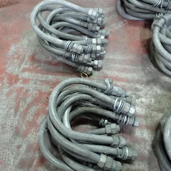 klem u bolt hotdip galvanis besi 12mm x 4 inch murah