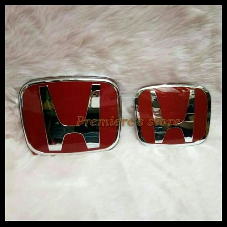 DISKON EMBLEM LOGO DEPAN DAN BELAKANG HONDA BRIO MERAH 