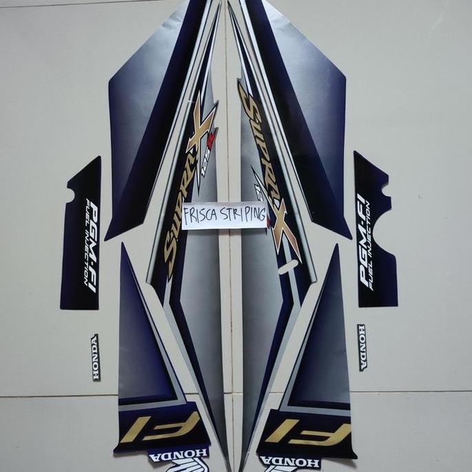 striping stiker Supra x 125 pgmfi F1 2009 2010 biru abu
