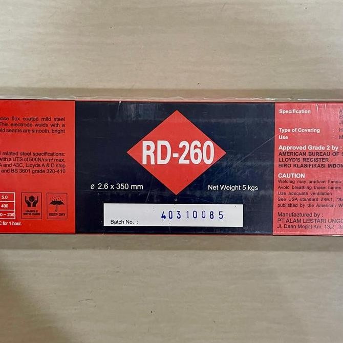 ready  Kawat Las Nikko Steel RD 260 2KG , KAWAT LAS RD 260 2.6 5 KG / KAWAT LAS NIKKO RD 260 3.2 5KG