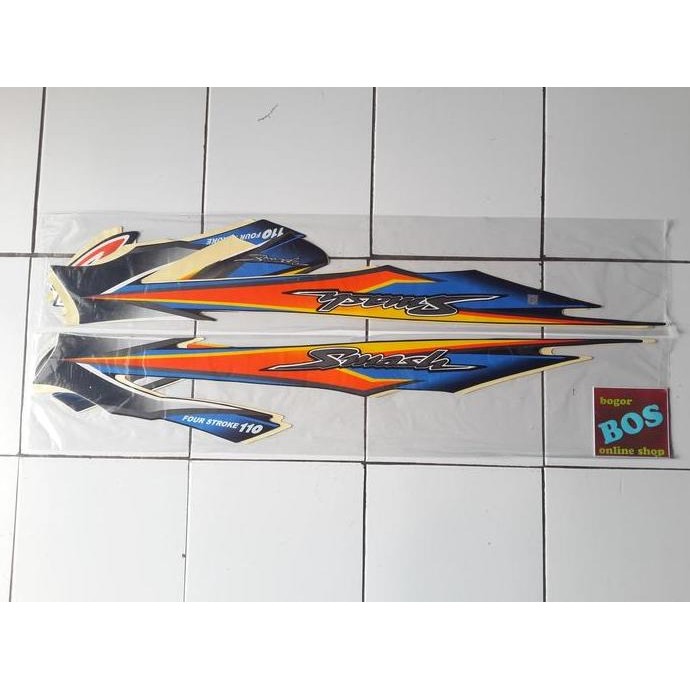 stiker Motor Striping smash 110R 2003 Hitam