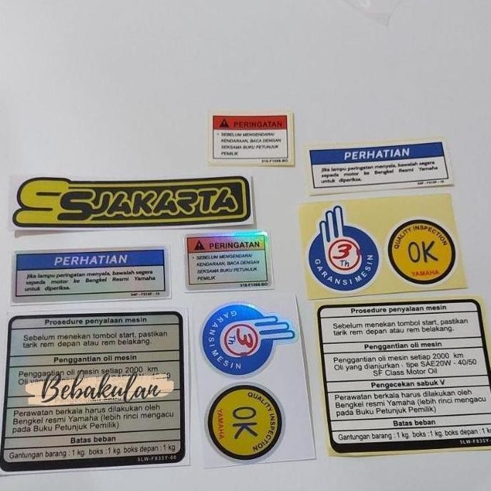 STICKER PERINGATAN STIKER DETAIL WARNING YAMAHA MIO/XRIDE/SOUL