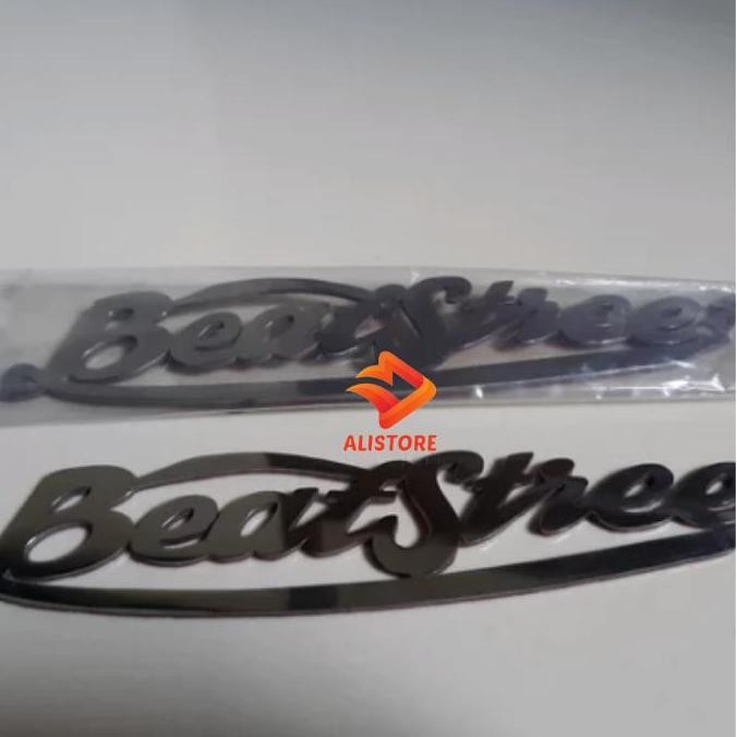 EMBLEM LOGO BEAT STREET STAINLESS ANTI KARAT MELEKAT KUAT KANAN KIRI