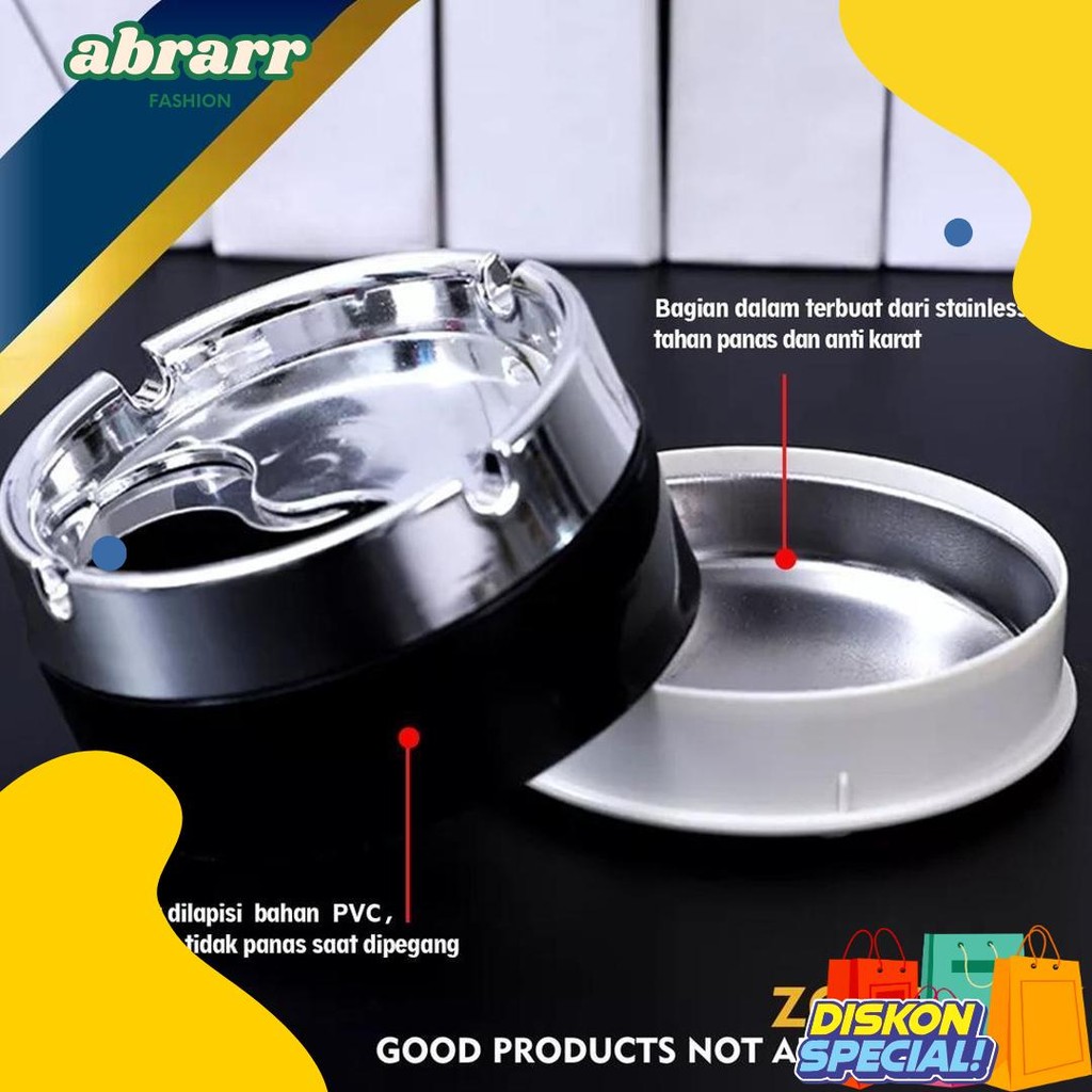Asbak Putar Tutup | Asbak Portable Rotation Enclosed | Asbak Rokok Bulat Stainless Steel | Asbak Rok