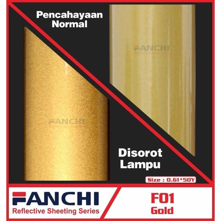 

Sticker FANCHI Reflective Sheeting Scotchlite Bahan Cutting Sticker per meter Paper Stationery