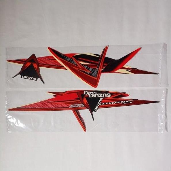 striping motor suzuki skywave 125 2008 hitam-merah