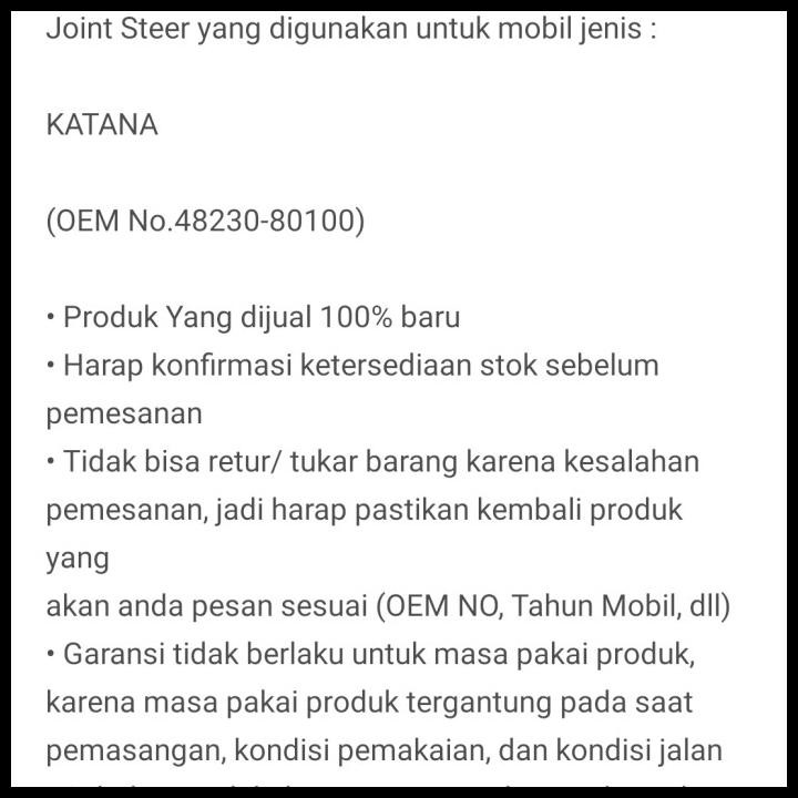 BEST DEAL JOINT STEER STIR JOIN SUZUKI KATANA 