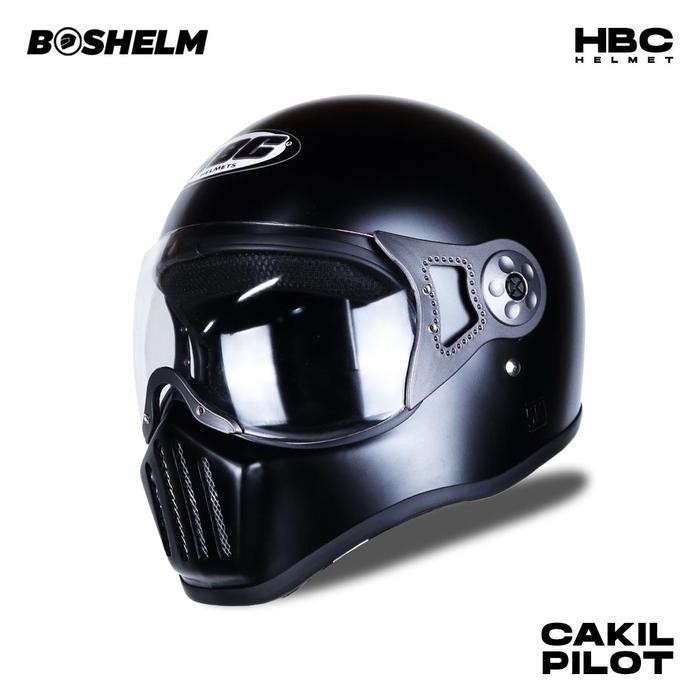Mos Helm Cakil Pilot Hbc Helm Retro Full Face Sni