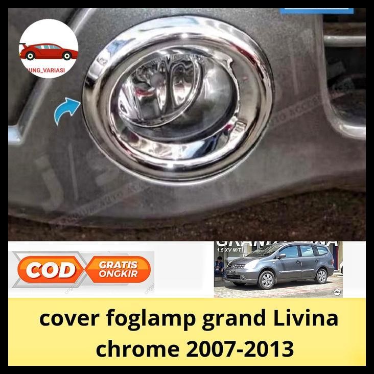 GRATIS ONGKIR COVER RING FOGLAMP GRAND LIVINA 2007 2010 2012 2013 CHROME 