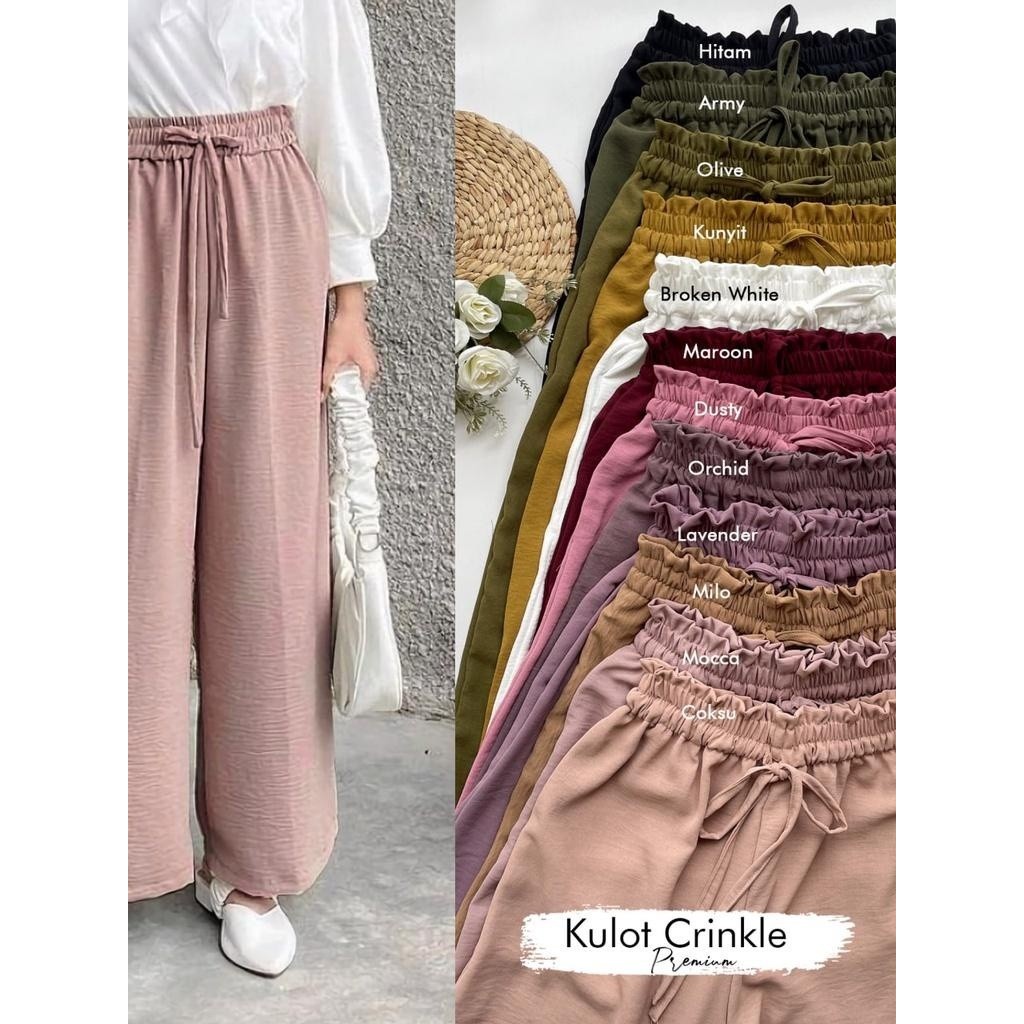 Kulot Panjang Wanita Crinkle Airflow Premium Size Standard Dan Jumbo Pinggang Highwaist Model Terbar