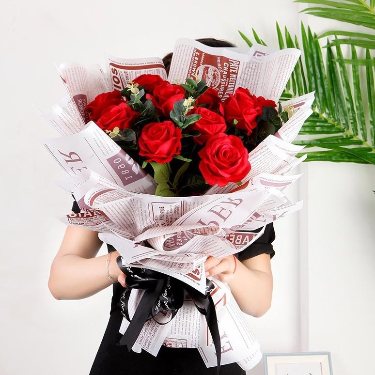 

Gq-68 Kertas Buket Bunga Cellophane Newspaper Flower Wrapping Paper Waterproof Motif Koran Ecer Kb6041