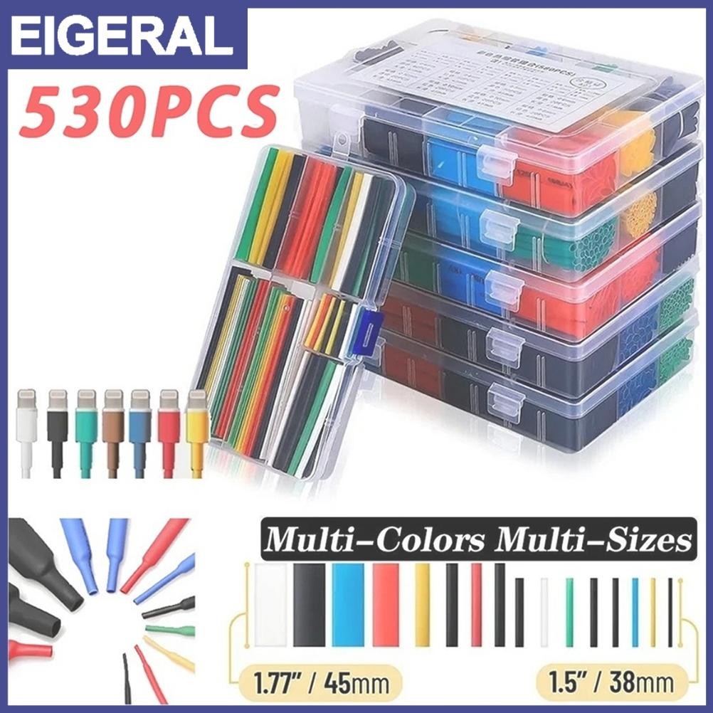 530pcs Set Kabel Bakar Heat Shrink Bahan Polyolefin Warna Warni Selang Bakar Kabel Isolasl Bakar  Se