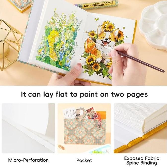 

Arrtx Watercolor Journal Sketchbook Hardcover 98x136mm