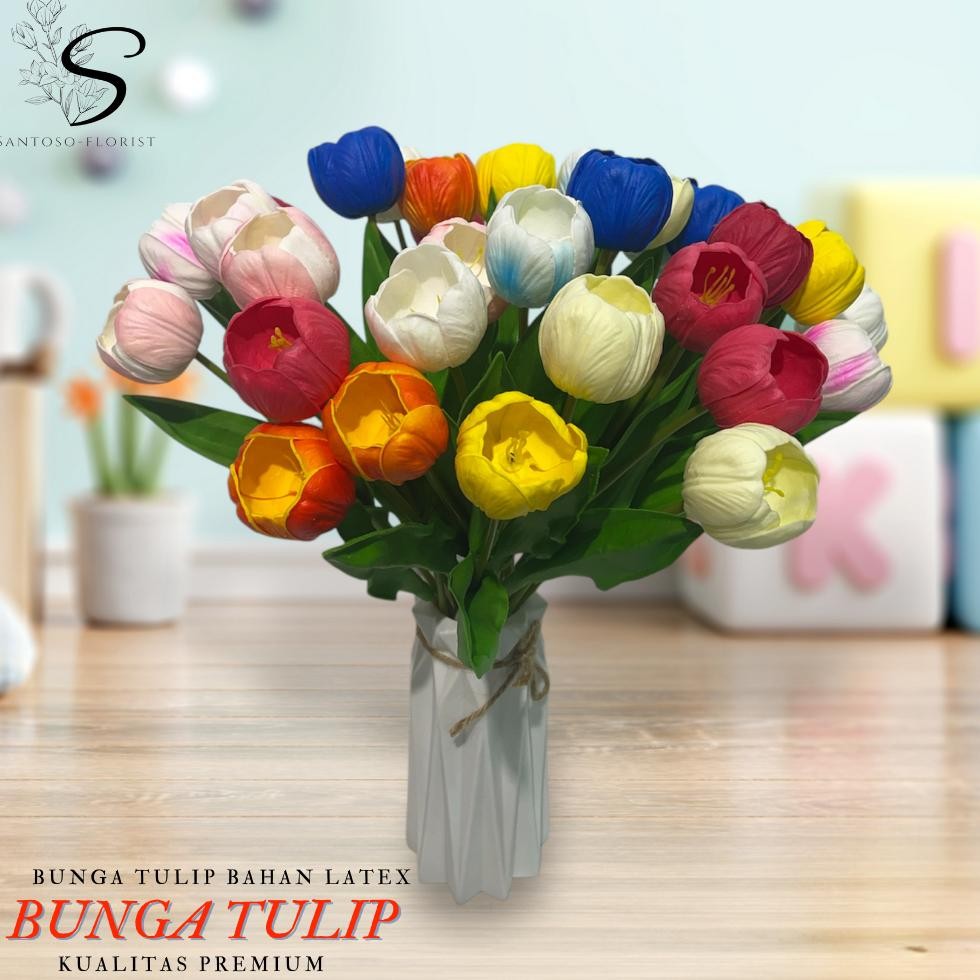 Bunga Tulip Latex  Jumbo Artificial Tulip Palsu Plastik Bunga Tulip Latex Premium / CZ-169L