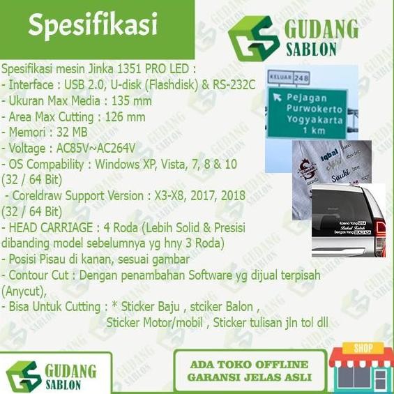MESIN CUTTING JINKA 1351 PRO SUPPORT CORELDRAW