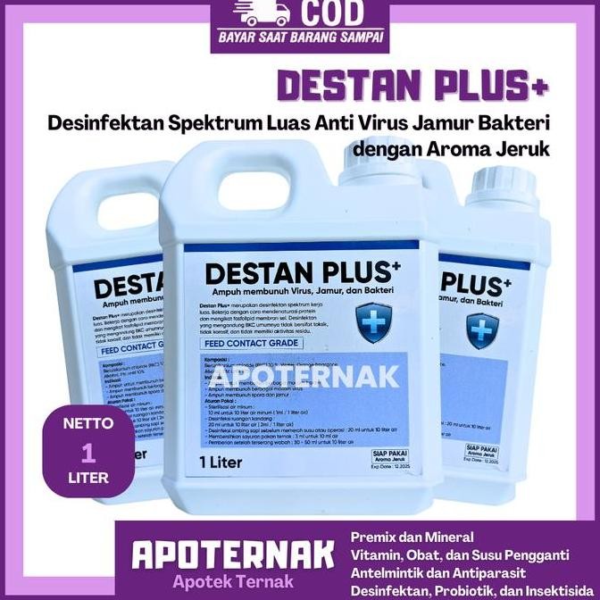 Destan Plus 1 Liter Desinfektan Kandang | Desinfektan Ayam Bebek Sapi