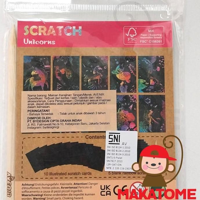 

Avenir Mini Scratch Book 15 sheets menggambar menggores anak 3+