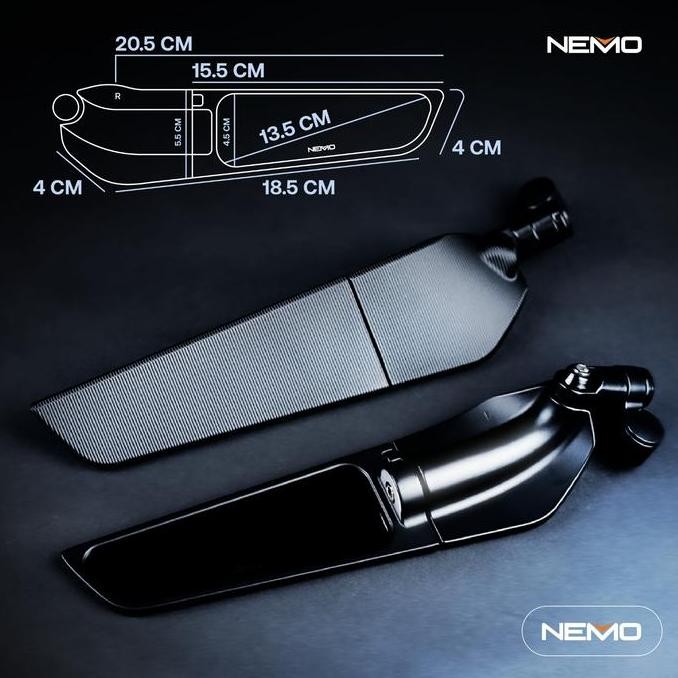 NEMO Spion Winglet Model Rizoma Universal Kaca Cembung BIG 1367B-6