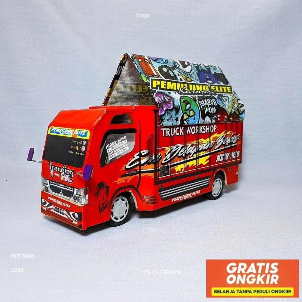 Miniatur Truk Oleng Trending Topic Full Lampu Dan Terpal Terbaru Trending