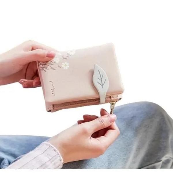Dompet Minimalis Prettyzys Dompet Kulit Pendek Wanita Cewek Kartu Wallet  Motif Bj184