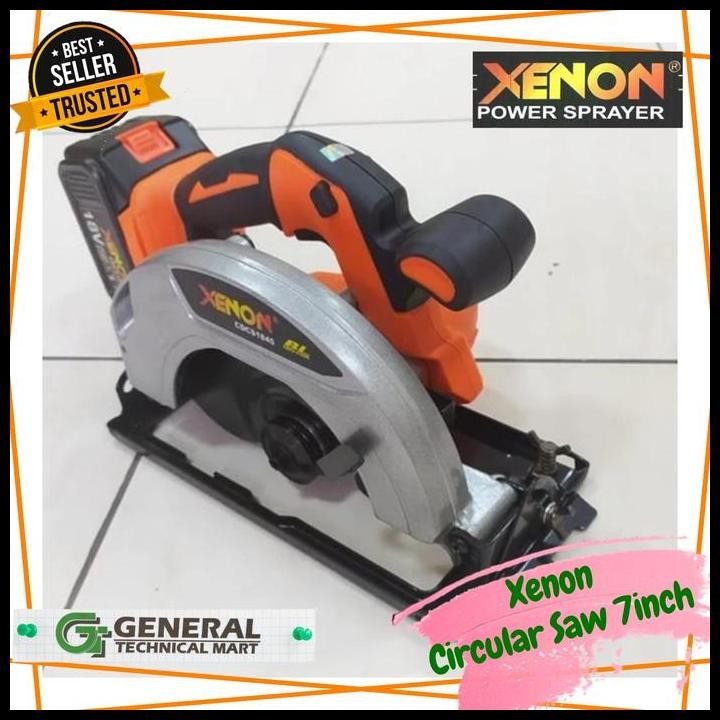 TERBARU XENON CIRCULAR SAW BATERAI CORDLESS POTONG KAYU 7" (BOSCH DEWALT) 