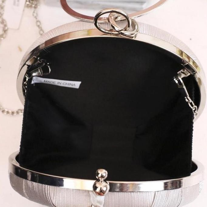 New 19561 Tas Pesta Bulat Clutch Bag  Kondangan Slingbag Pesta Elegan Wanita