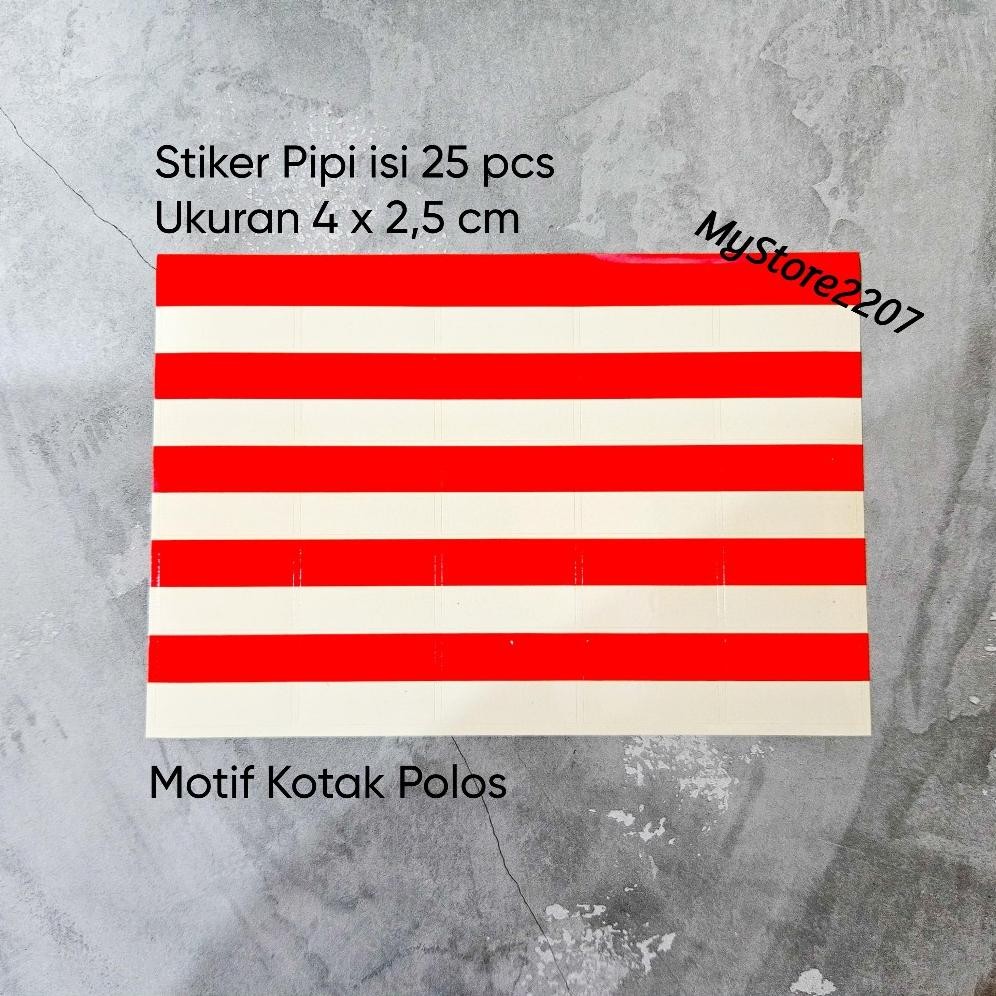 

Gd-324 (25 Pcs) Stiker Pipi Merah Putih | Sticker Wajah 25Pcs - Dekorasi 17 Agustus | I Love Indonesia