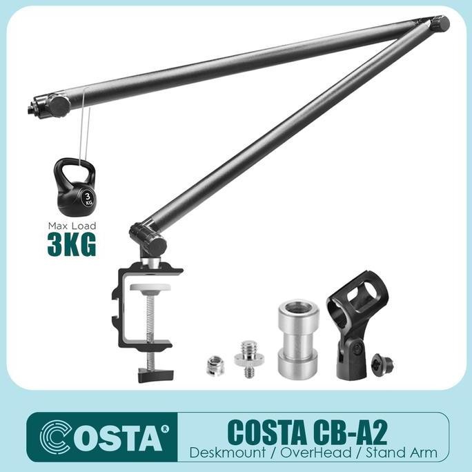 BARU COSTA CB-A2 BOOM ARM MIC STAND ADJUSTABLE - UNTUK MIC, LAMPU, KAMERA, HP