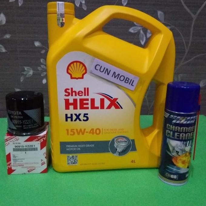 Paket Oli Mesin Shell HX5 Toyota Yaris Lama Vios Lama Great Corolla 3 Item Original