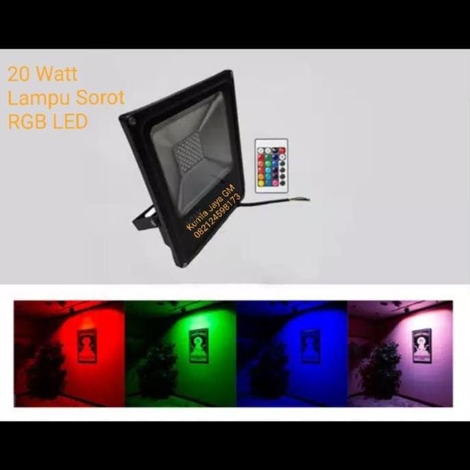 Lampu Sorot Tembak Led Rgb 30Watt / Outdoor Taman Flood Light Restock
