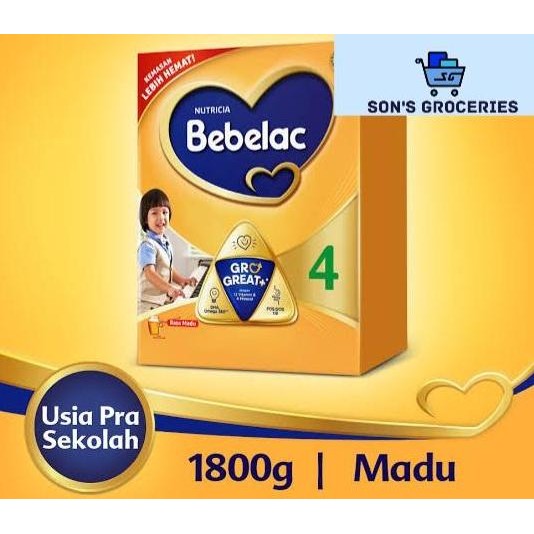 

TERMURAH BEBELAC 4 RASA MADU 1800GR - SUSU PERTUMBUHAN ANAK 3 TAHUN+ FORMULA MADU