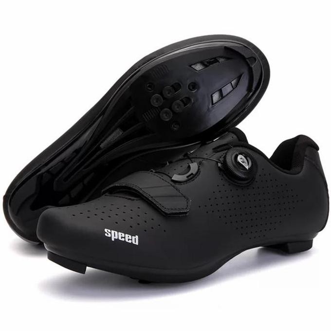 Speed sepatu sepeda multi cleat rodbike mtb sepatu gowes cleat hitam