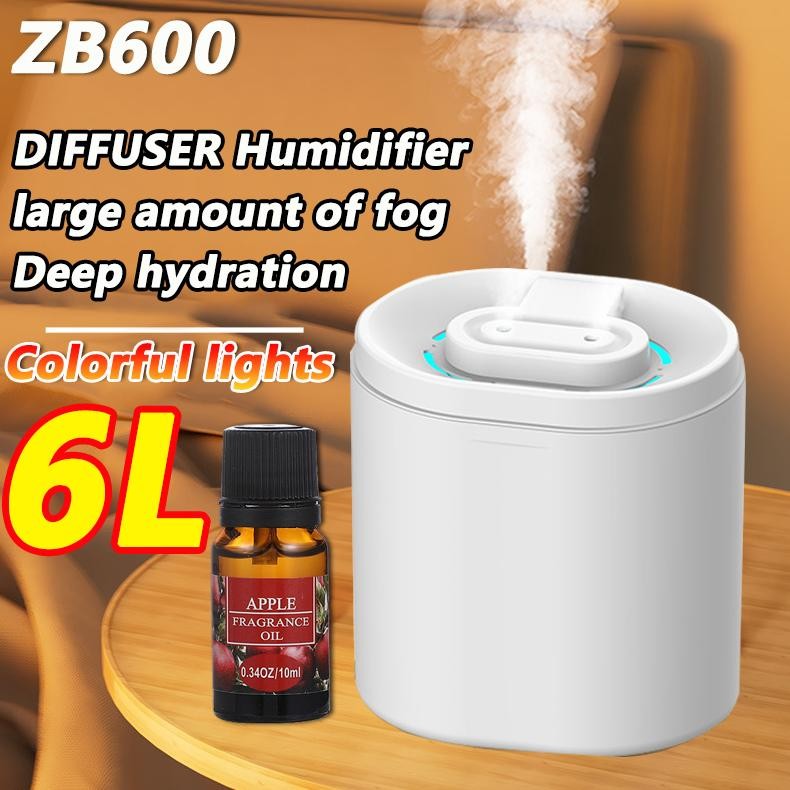 6L Large CapacityZB600 Humidifier diffuser aromaterapi 1200mah Aroma Terapi Essential oil Pelembab H