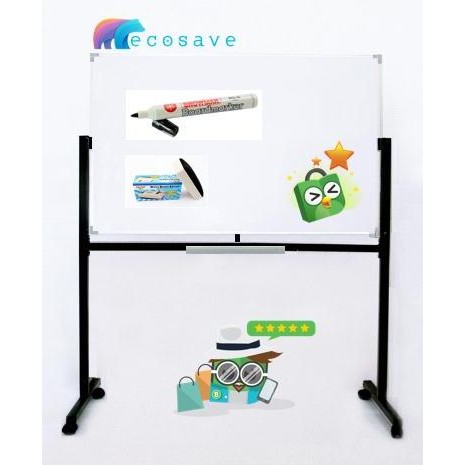 

Whiteboard Standing Non Magnetic 90X120 Cm Single Ecosave + Ongkir ( Papan Tulis White Board Non Magnetik Kaki Beroda 1 Muka 1 Sisi Ecosave ) New Stok