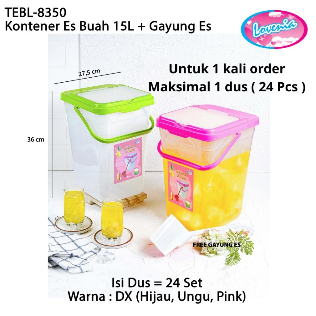 Berkualitas Toples Es Buah + Gayung Lovenia 15 Liter / Aquarium Es Buah / Kontainer Es Buah / Wadah 