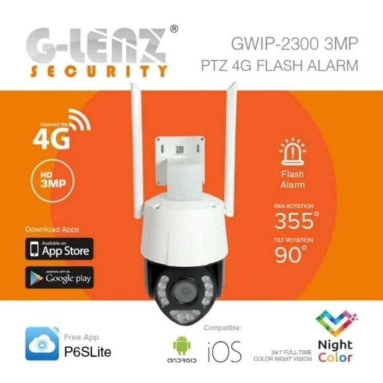GLENZ CCTV TANPA WIFI SIM CARD 4G PTZ CAMERA GWIP 2300 (P)