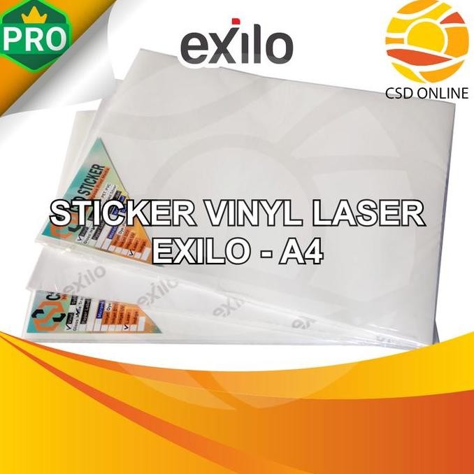 

Sale! Sticker Vinyl A4 Laser Toner Exilo White Gloss / Matte / Transparan Clear - 20 Lembar Stiker Label Printer