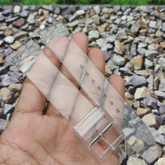 Ori - Strap Tali Jam Swatch Hitam 19Mm Model New Gent Silikon Rubber Pengganti