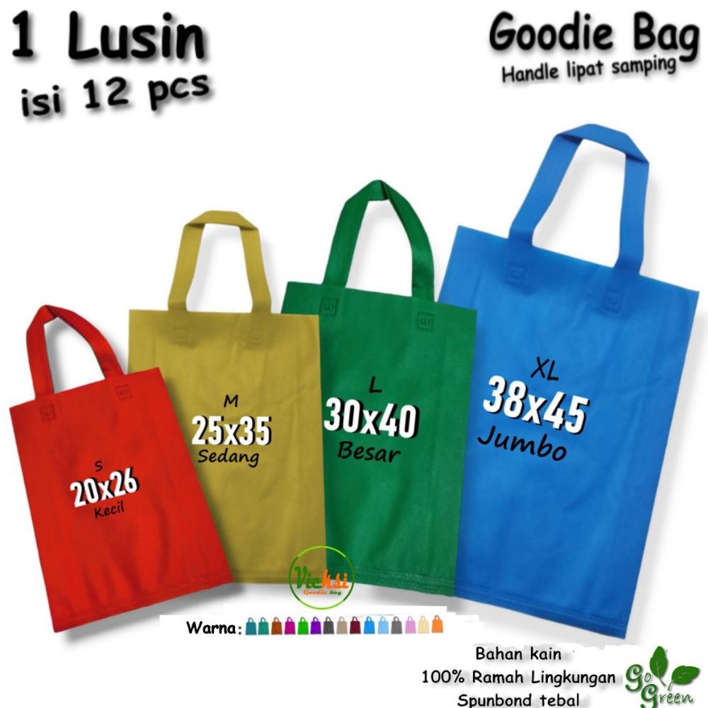 

Promo Meriah Oz67 1 Lusinan 12 Pcs Tas Kain Spunbond Goodie Bag Handle Tebal Ukuran Jumbo, Besar & Kecil 20x25 25x35 30x40 38x45 Kantong Belanja Shopping Bag Tas Hampers Tile Souvenir Ulang Tahun Pernikahan Tas Parsel Sembako Berkat Besek Nasi Kotak