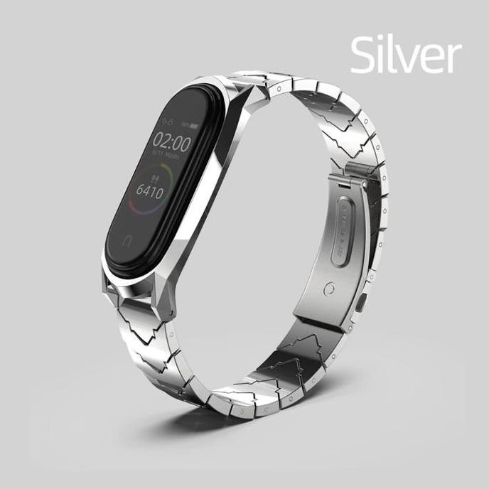 Ori - Strap Stainless Mijobs V Shape Xiaomi Mi Band 6 5 4 3 - Tali Jam Logam Stylish