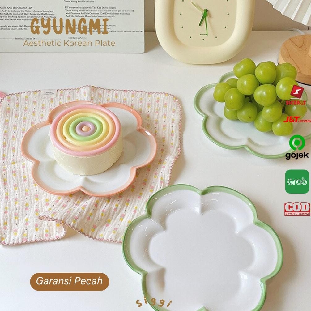 Berkualitas [siggi] GYUNGMI Korean Aesthetic Plate / Piring Korea Keramik Estetik / Piring Dessert C