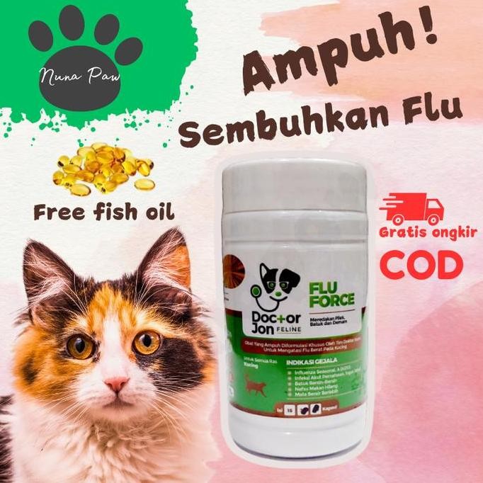 Promo Doctor Jon Vitamin Flu Force - Obat Kucing Flu Pilek Bersin Batuk