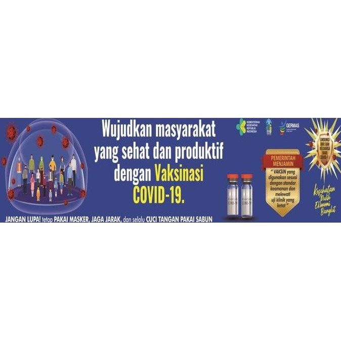 ready Banner / Spanduk Lindungi Diri dan Keluarga dengan Vaksin Covid-19