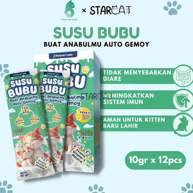 Promo SC Holycatlabs Susu Bubuk Anak Kucing 1 Box Isi 12 Sachet - Kitten 0-6 Bulan