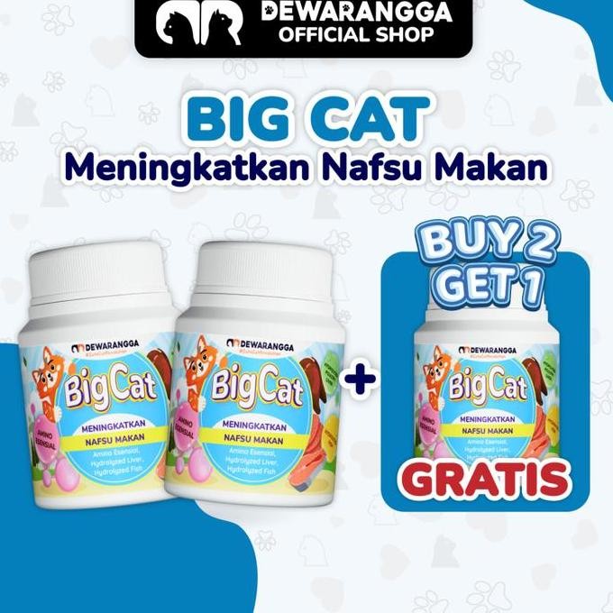Promo Vitamin Kucing Dewarangga BIG CAT - Penggemuk Nafsu Makan [Beli 2 Gratis 1]