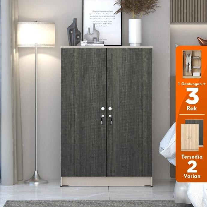 Cubic Lemari Kecil Minimalis / Lemari Pakaian 2 Pintu / LUNA BL 121