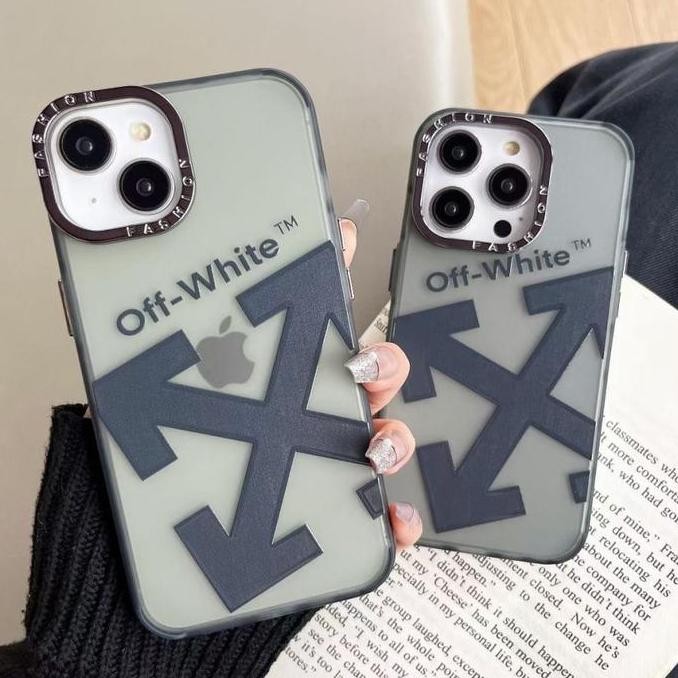 % Iphone 12|13|14 Pro Max | Plus Hard Case Premium Off White Motif Soft