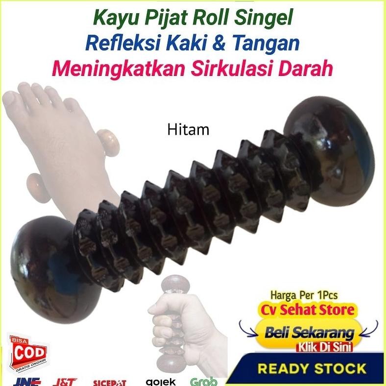 Alat Pijat Refleksi Telapak Kaki 1 Rol Kayu Singel Grigi Repleksi Refleksikan Kaki Kesemutan Linu Ny