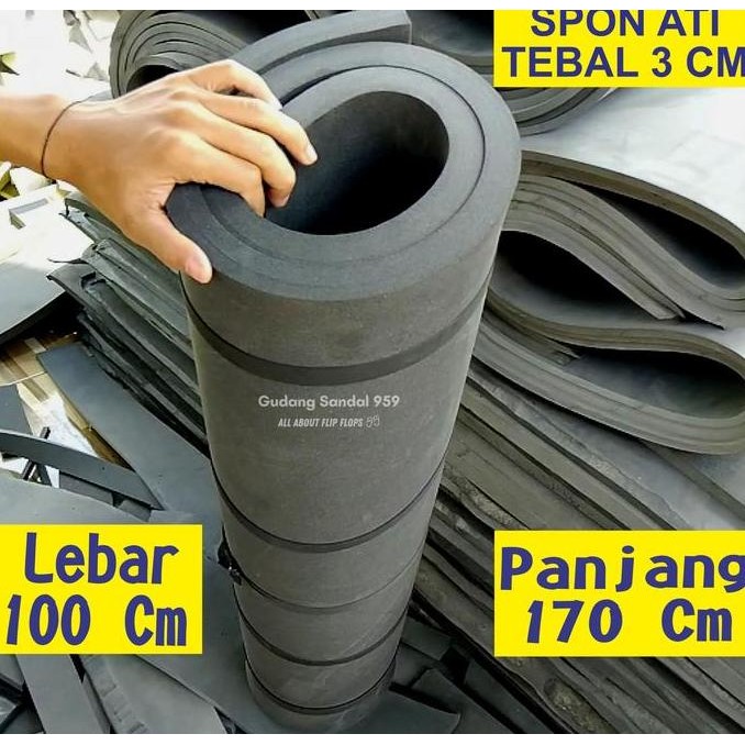 TERBARU SPON ATI / BUSA ATI / SPON EVA TEBAL 3 CM WARNA HITAM UKURAN 100 CM X 170 CM